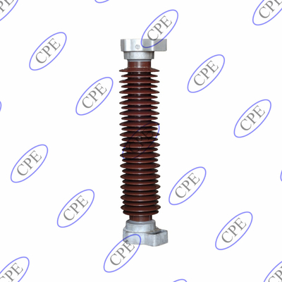42KV Brown Porcelain Lightning Arrester Insulator For Transmission Line