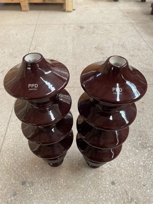 20NF250 Porcelain Electrical Insulators With Bright Brown Glazed Surface
