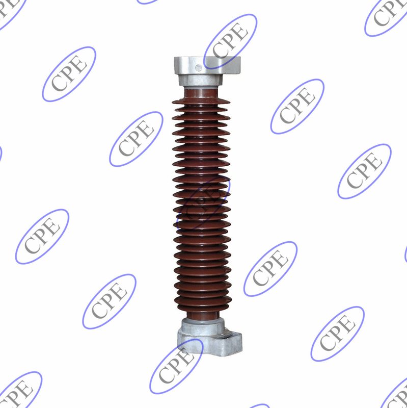 42KV Brown Porcelain Lightning Arrester Insulator For Transmission Line
