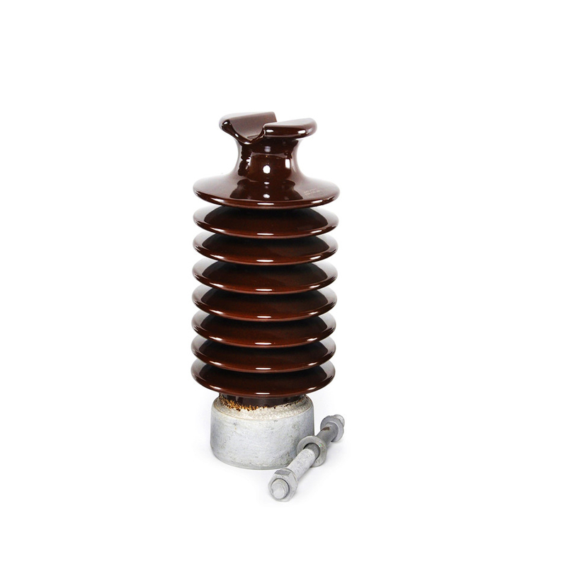 Porcelain LP Voltage Power Pole Insulators Brown Station Post Insulator