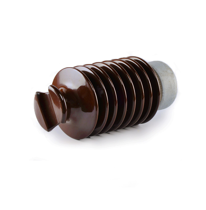 Porcelain LP Voltage Power Pole Insulators Brown Station Post Insulator