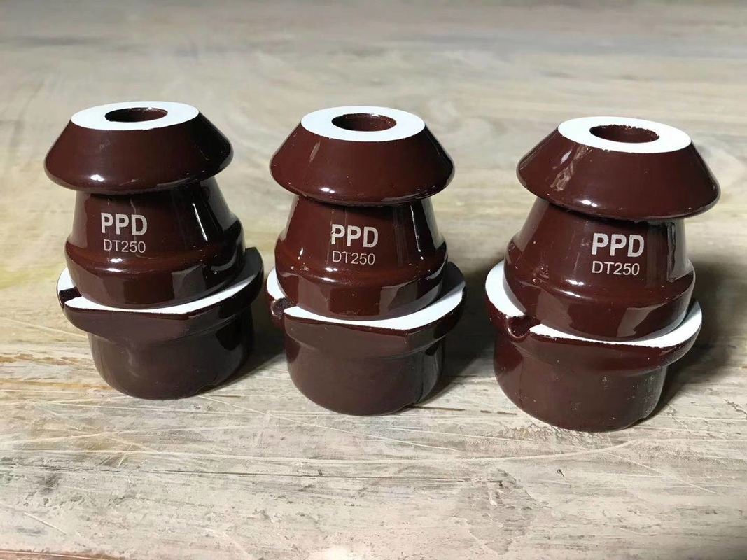 DIN 1kV 250A Porcelain Transformer Bushing Brown Color OEM Available