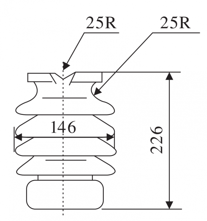 Porcelain Ceramic Station Line Post Insulator ANSI 57 Series 33kv